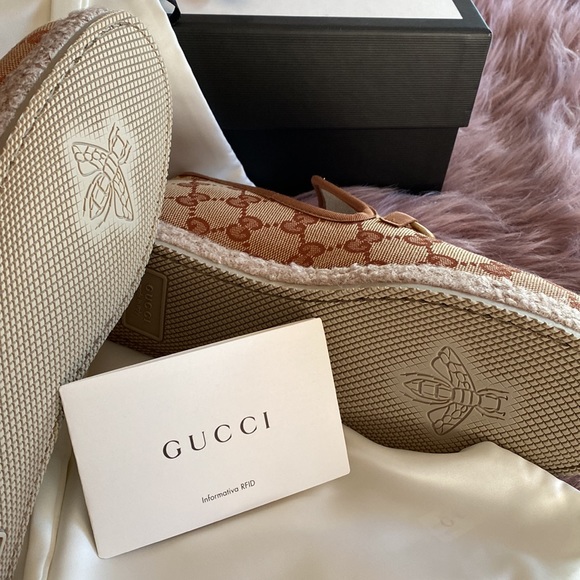 NWT GUCCI logo espadrilles moccasins with horsebit buckle size 37 - Picture 9 of 12